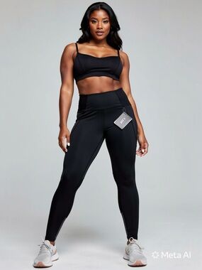 High-Rise Black Performance Leggings - Women's